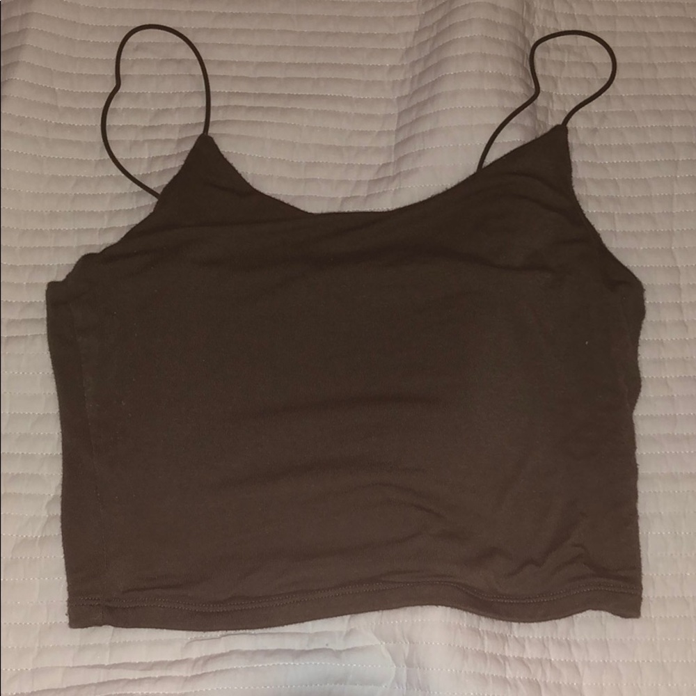 dark green stretchy tank top from garage🌿